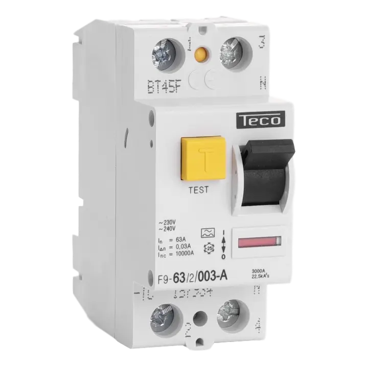 TECONEX: DIFFERENTIEELSCHAKELAAR  2P 63A 30MA TYPE A 